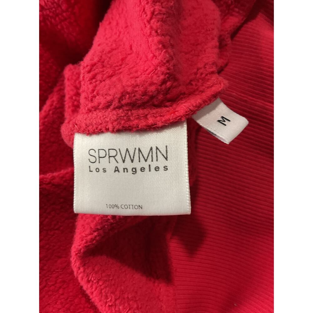 Sprwmn Cozy Red Logo Shrunken Sweatshirt Size M - Picture 4 of 5
